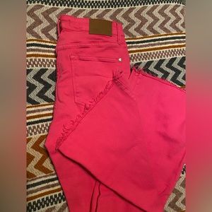 Judy Blue Non Distressed Pink Raw Hem Flares